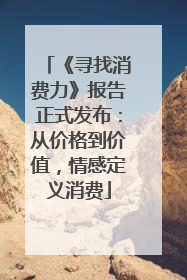 《寻找消费力》报告正式发布：从价格到价值，情感定义消费