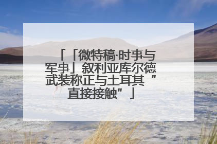 「微特稿·时事与军事」叙利亚库尔德武装称正与土耳其“直接接触”