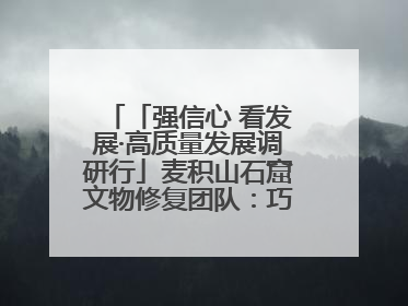 「强信心 看发展·高质量发展调研行」麦积山石窟文物修复团队：巧手匠心触摸“光阴的故事”