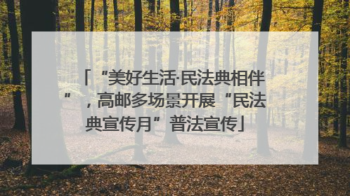 “美好生活·民法典相伴”，高邮多场景开展“民法典宣传月”普法宣传