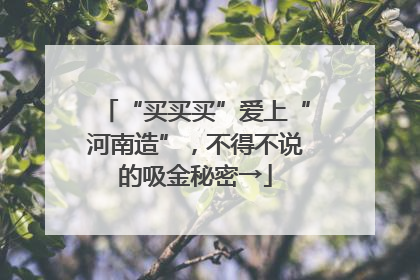 “买买买”爱上“河南造”，不得不说的吸金秘密→
