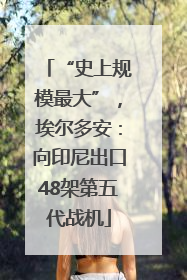 “史上规模最大”，埃尔多安：向印尼出口48架第五代战机