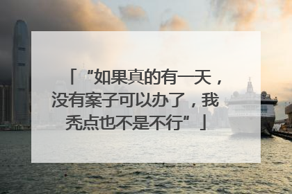 “如果真的有一天，没有案子可以办了，我秃点也不是不行”