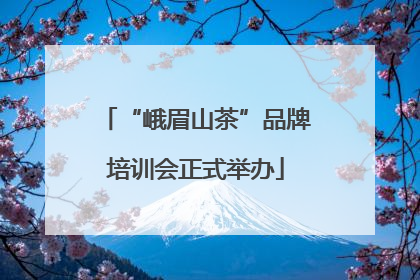 “峨眉山茶”品牌培训会正式举办