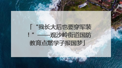 “我长大后也要穿军装！”——观沙岭街道国防教育点燃学子报国梦
