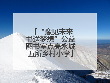 “豫见未来 书送梦想”公益图书室点亮永城五所乡村小学