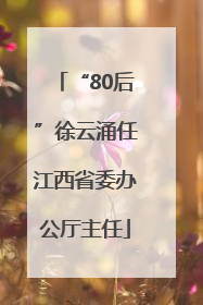“80后”徐云涌任江西省委办公厅主任