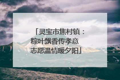 灵宝市焦村镇：粽叶飘香传孝意 志愿温情暖夕阳