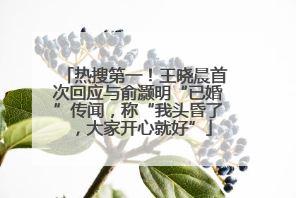 热搜第一！王晓晨首次回应与俞灏明“已婚”传闻，称“我头昏了，大家开心就好”