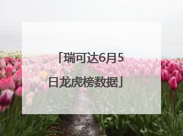 瑞可达6月5日龙虎榜数据