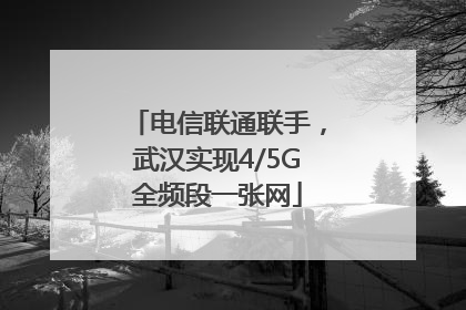 电信联通联手，武汉实现4/5G全频段一张网
