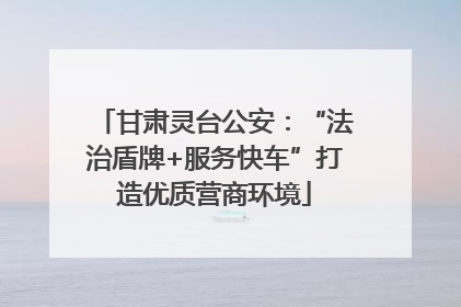 甘肃灵台公安：“法治盾牌+服务快车”打造优质营商环境