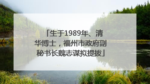 生于1989年、清华博士，福州市政府副秘书长魏志谋拟提拔