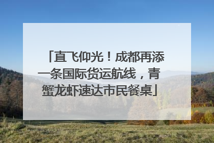 直飞仰光！成都再添一条国际货运航线，青蟹龙虾速达市民餐桌