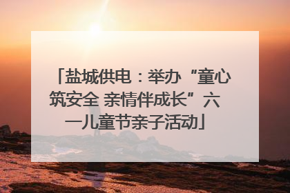 盐城供电：举办“童心筑安全 亲情伴成长”六一儿童节亲子活动
