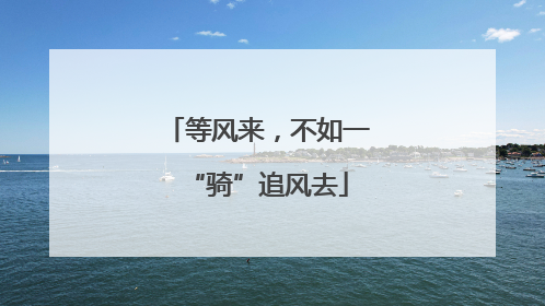 等风来，不如一“骑”追风去