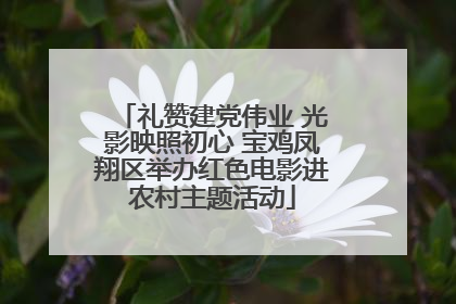 礼赞建党伟业 光影映照初心 宝鸡凤翔区举办红色电影进农村主题活动