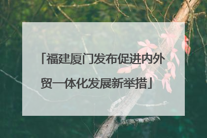 福建厦门发布促进内外贸一体化发展新举措