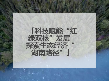 科技赋能“红绿双核”发展 探索生态经济“湖南路径”