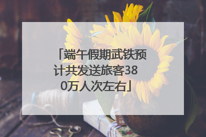 端午假期武铁预计共发送旅客380万人次左右