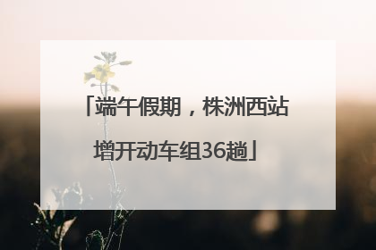 端午假期，株洲西站增开动车组36趟