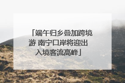 端午归乡叠加跨境游 南宁口岸将迎出入境客流高峰