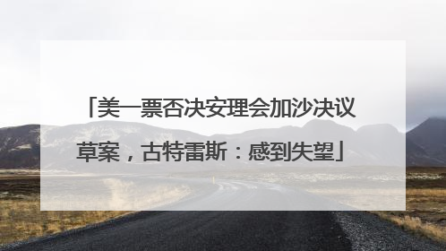 美一票否决安理会加沙决议草案，古特雷斯：感到失望