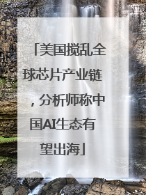 美国搅乱全球芯片产业链，分析师称中国AI生态有望出海