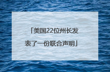 美国22位州长发表了一份联合声明