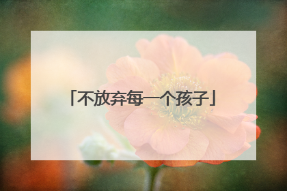 不放弃每一个孩子
