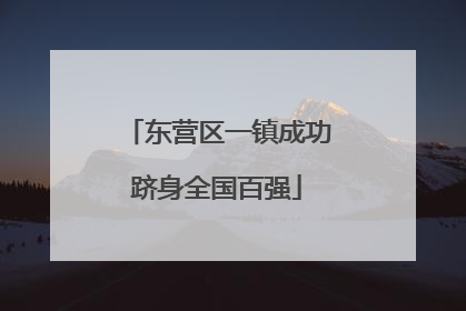 东营区一镇成功跻身全国百强