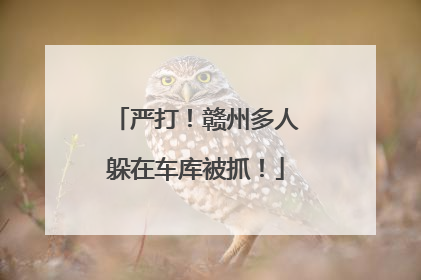 严打！赣州多人躲在车库被抓！
