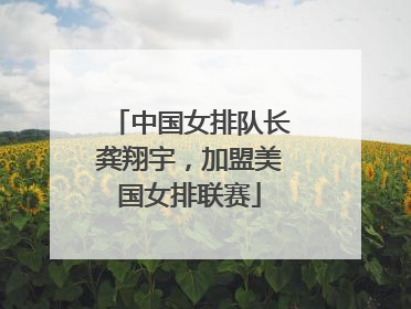 中国女排队长龚翔宇，加盟美国女排联赛