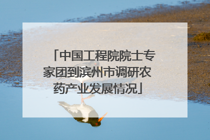 中国工程院院士专家团到滨州市调研农药产业发展情况