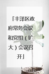 丰泽区政府常务会议和党组（扩大）会议召开