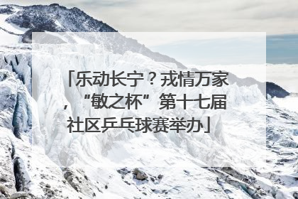 乐动长宁？戎情万家，“敏之杯”第十七届社区乒乓球赛举办