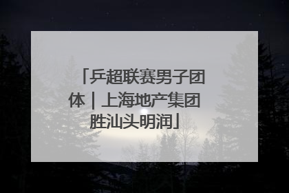 乒超联赛男子团体｜上海地产集团胜汕头明润