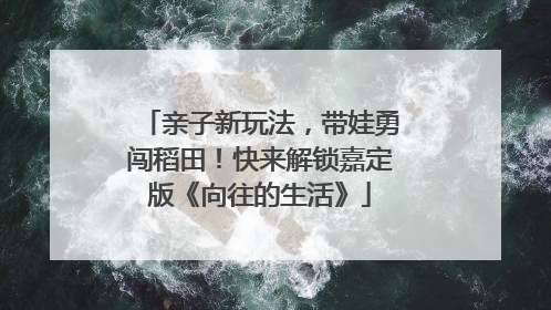 亲子新玩法，带娃勇闯稻田！快来解锁嘉定版《向往的生活》