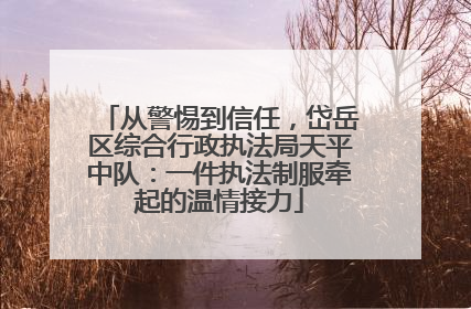 从警惕到信任，岱岳区综合行政执法局天平中队：一件执法制服牵起的温情接力