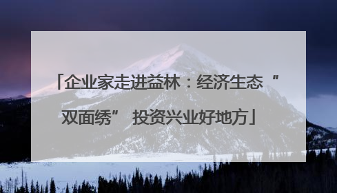 企业家走进益林：经济生态“双面绣” 投资兴业好地方