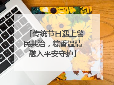 传统节日遇上警民共治，粽香温情融入平安守护