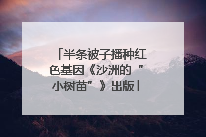 半条被子播种红色基因《沙洲的“小树苗”》出版