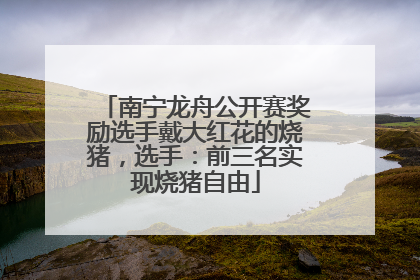 南宁龙舟公开赛奖励选手戴大红花的烧猪，选手：前三名实现烧猪自由