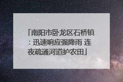 南阳市卧龙区石桥镇：迅速响应强降雨 连夜疏通河道护农田