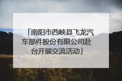 南阳市西峡县飞龙汽车部件股份有限公司赴台开展交流活动