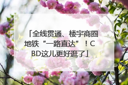 全线贯通、楼宇商圈地铁“一路直达”！CBD这儿更好逛了