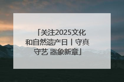 关注2025文化和自然遗产日丨守真守艺 器象新章