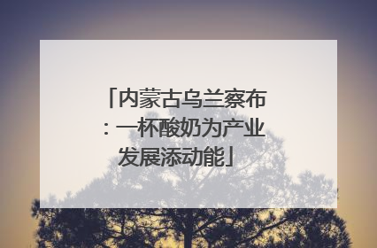 内蒙古乌兰察布：一杯酸奶为产业发展添动能