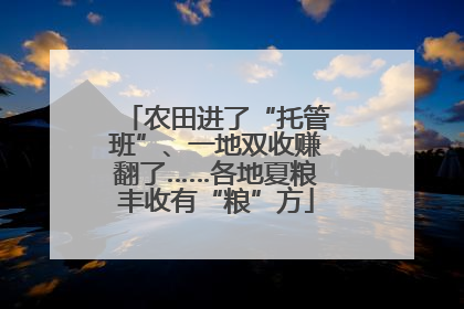 农田进了“托管班”、一地双收赚翻了……各地夏粮丰收有“粮”方