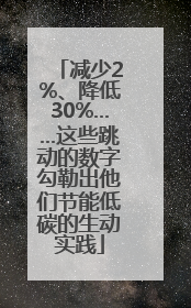 减少2%、降低30%……这些跳动的数字勾勒出他们节能低碳的生动实践